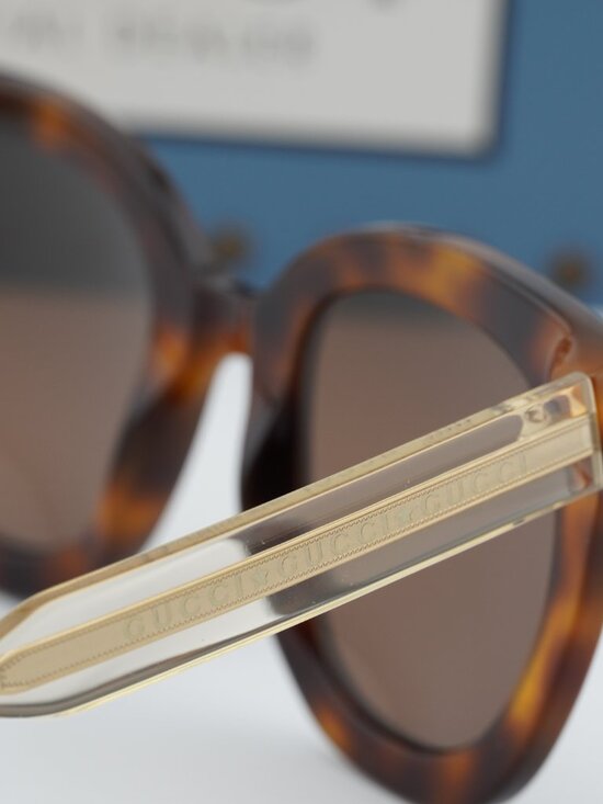 Gucci GG0564S 002 Women Cat Eye Sunglasses - Havana / Brown